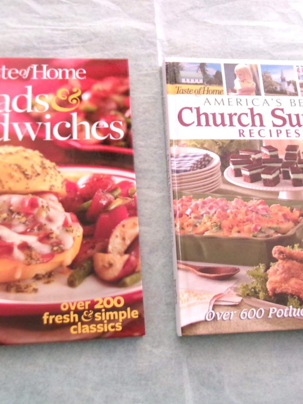 Bundle of 2 TASTE OF HOME Cookbooks "Salads & Sandwiches" & "Church Supper"